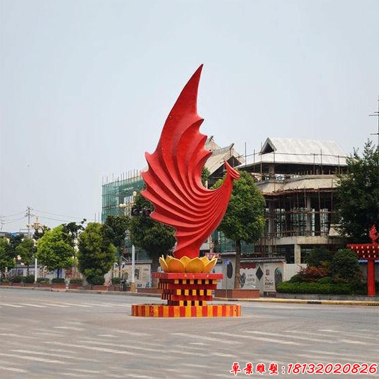 不銹鋼鳳凰雕塑 街邊景觀雕塑 (2)