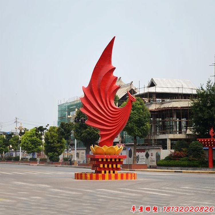 不銹鋼鳳凰雕塑 街邊景觀雕塑