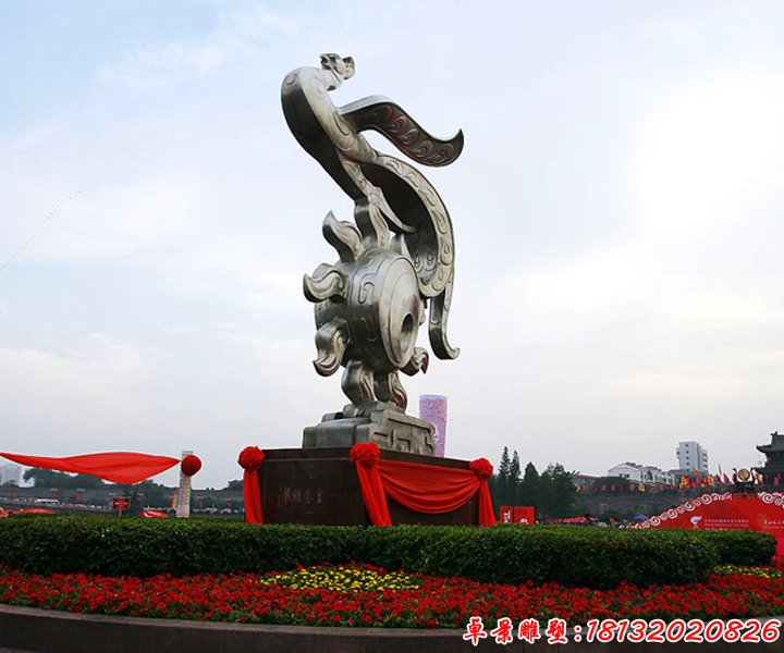 不銹鋼鳳凰太陽雕塑，廣場不銹鋼雕塑