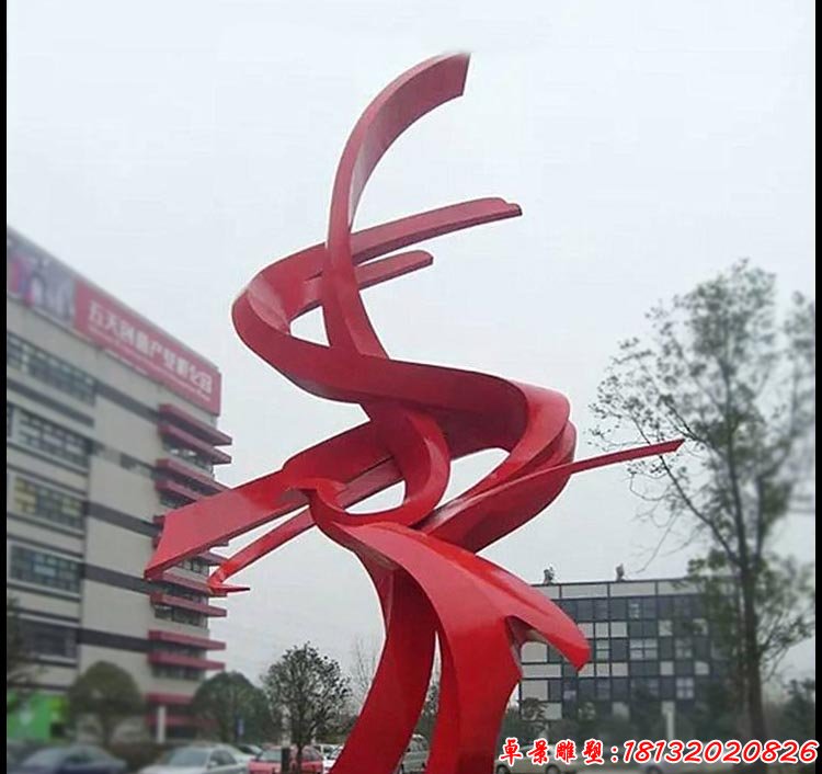 不銹鋼鳳舞雕塑 街邊景觀雕塑 (2)