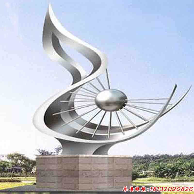 不銹鋼光明抽象太陽，公園不銹鋼雕塑