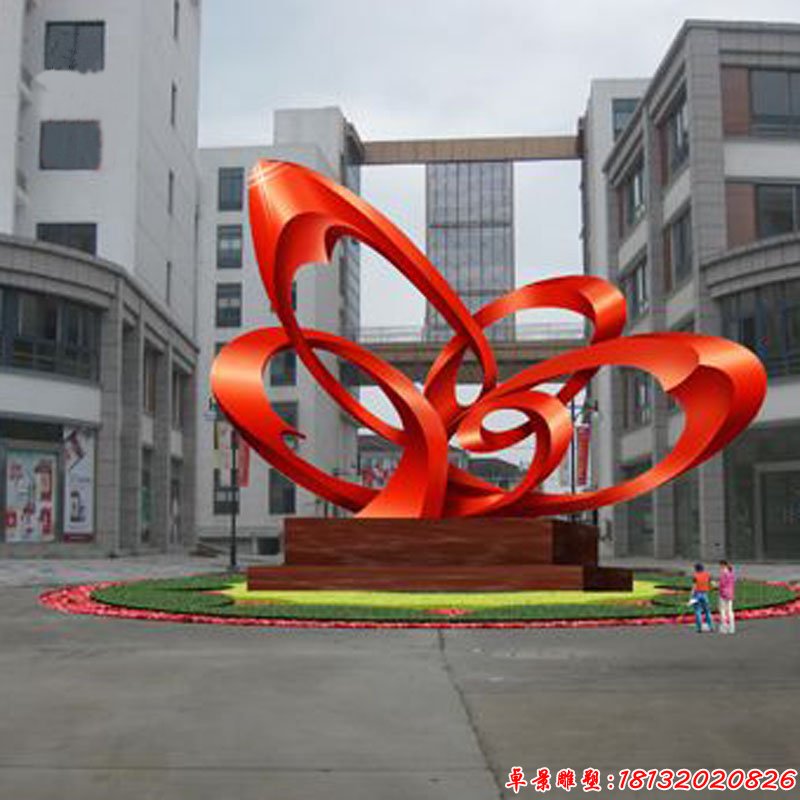 不銹鋼和諧雕塑，街邊景觀雕塑