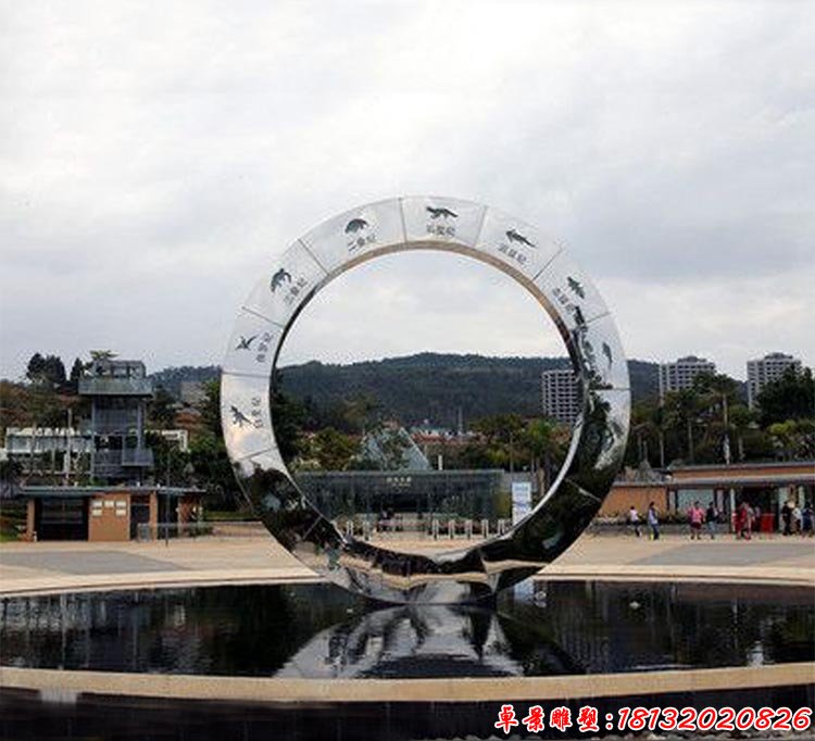 不銹鋼恐龍浮雕圓環(huán) 公園不銹鋼雕塑