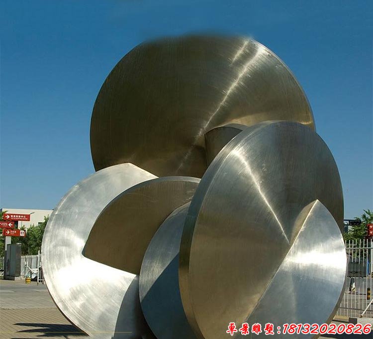 不銹鋼拼插的圓形 公園景觀雕塑