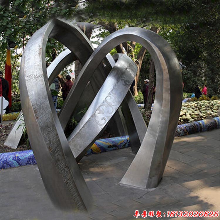 不銹鋼祥云浮雕彩帶 公園景觀雕塑 (2)