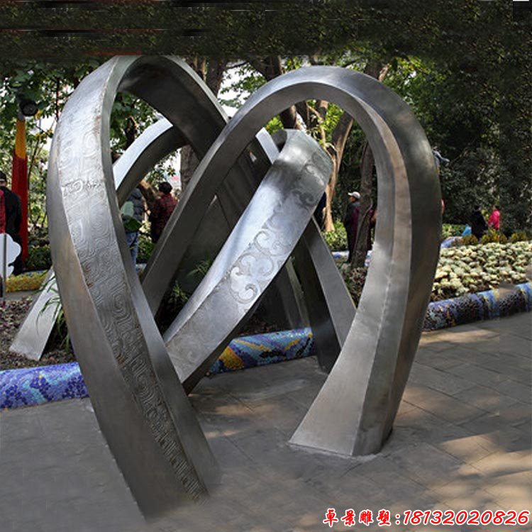 不銹鋼祥云浮雕彩帶 公園景觀雕塑