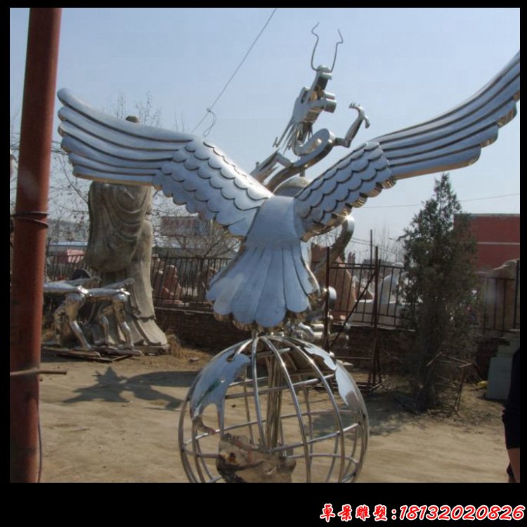 不銹鋼雄鷹展翅雕塑 企業(yè)景觀雕塑