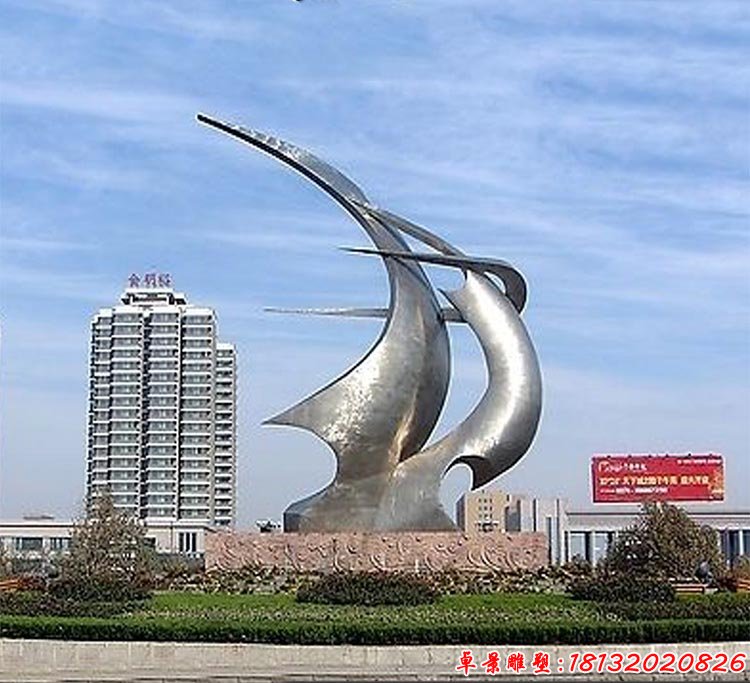 不銹鋼揚(yáng)帆雕塑 城市不銹鋼雕塑 (2)