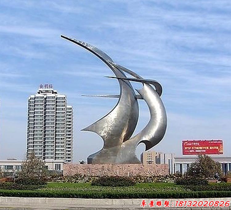 不銹鋼揚(yáng)帆雕塑 城市不銹鋼雕塑