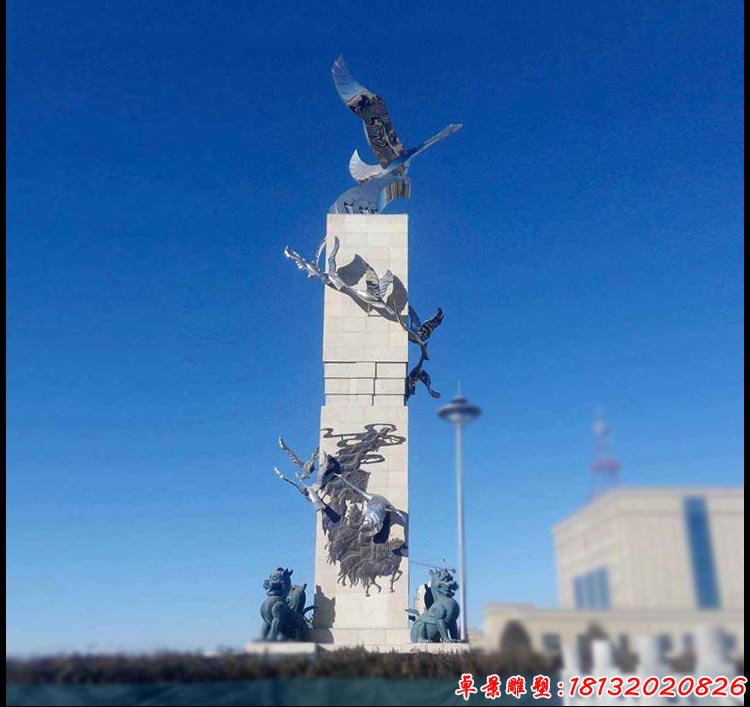 不銹鋼展翅的大雁 城市不銹鋼雕塑