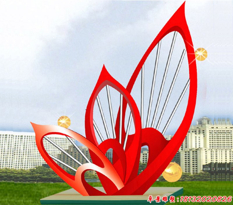 不銹鋼綻放雕塑廣場(chǎng)花朵雕塑 