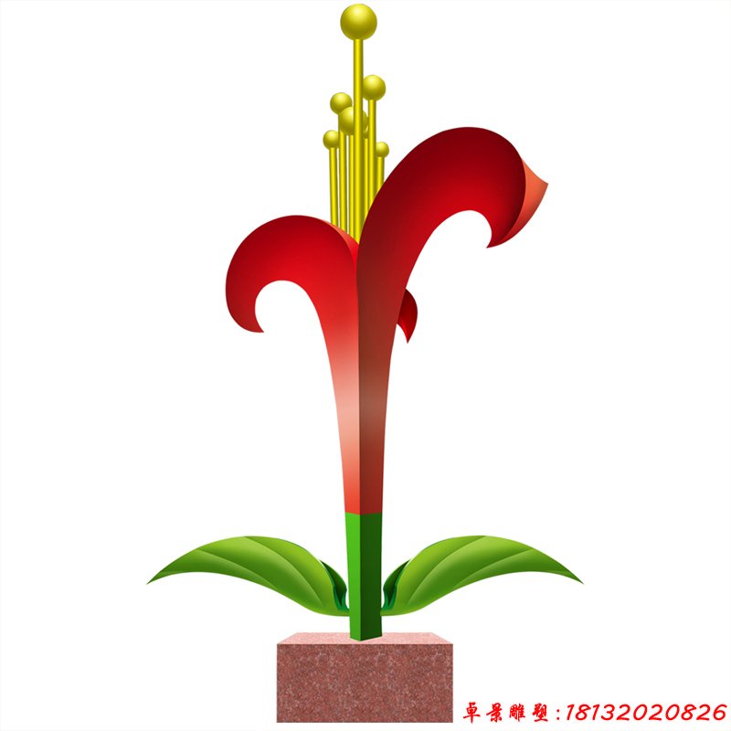 不銹鋼綻放雕塑廣場(chǎng)花朵雕塑 (4)