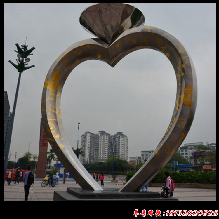 不銹鋼鉆戒雕塑，廣場景觀雕塑