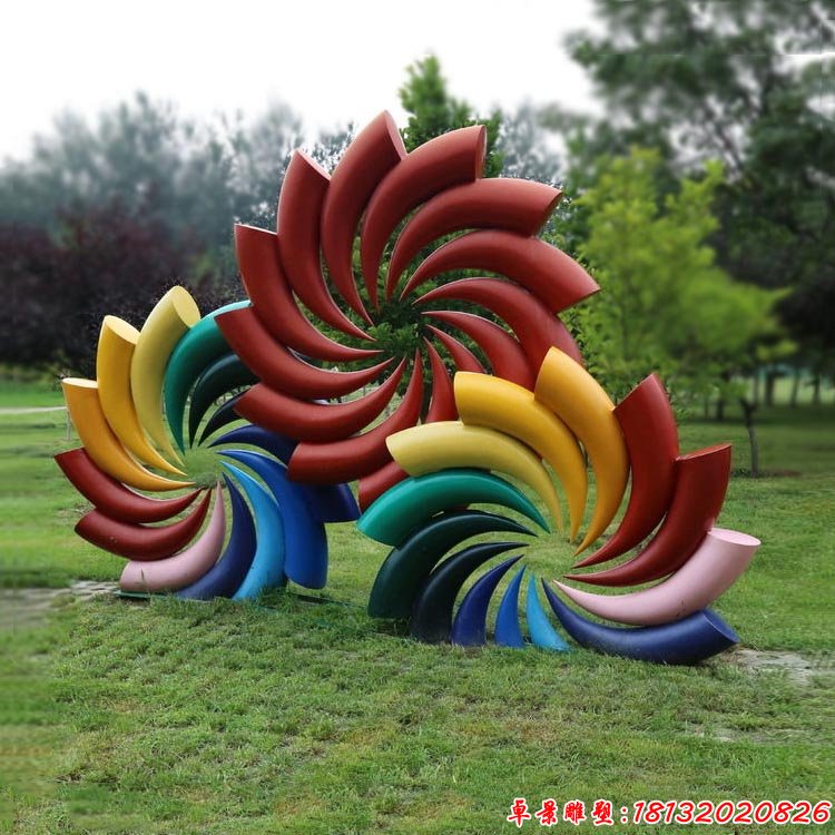 彩色的旋風(fēng)雕塑 公園不銹鋼雕塑 (4)