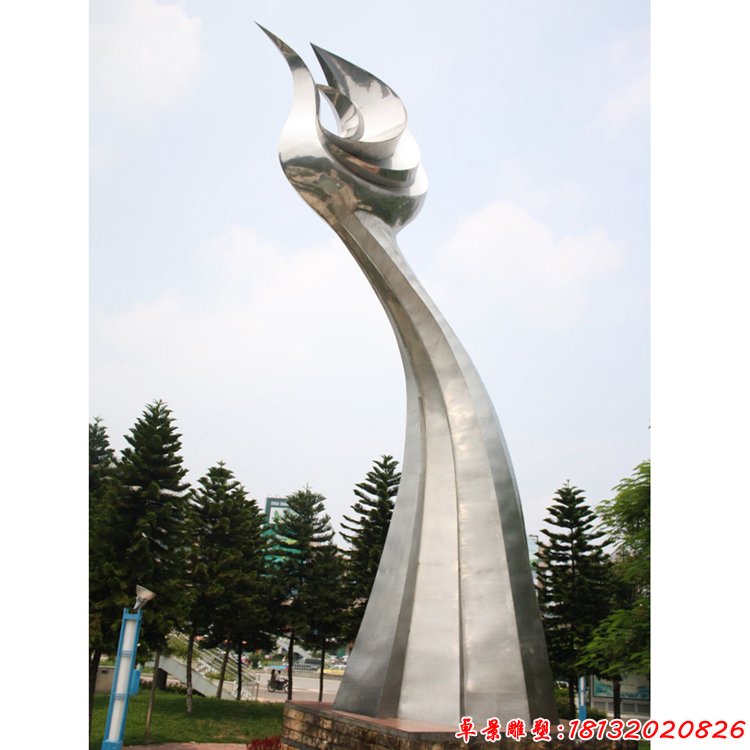 大型不銹鋼飛翔的天鵝 公園不銹鋼雕塑