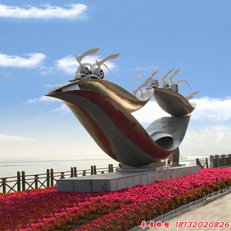 江風(fēng)水韻雕塑 海邊不銹鋼雕塑