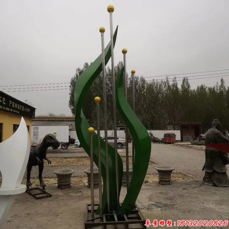 不銹鋼抽象綻放雕塑