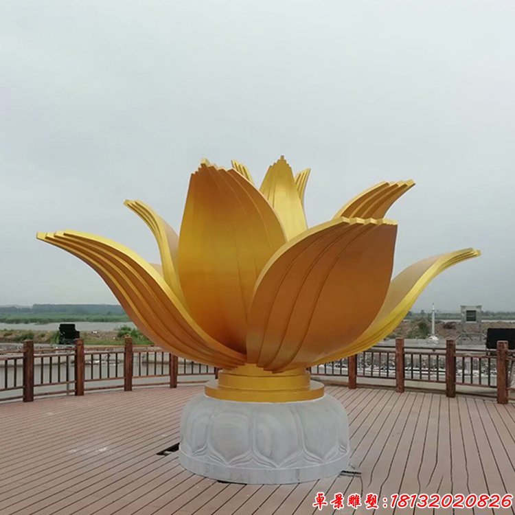 不銹鋼荷花綻放雕塑