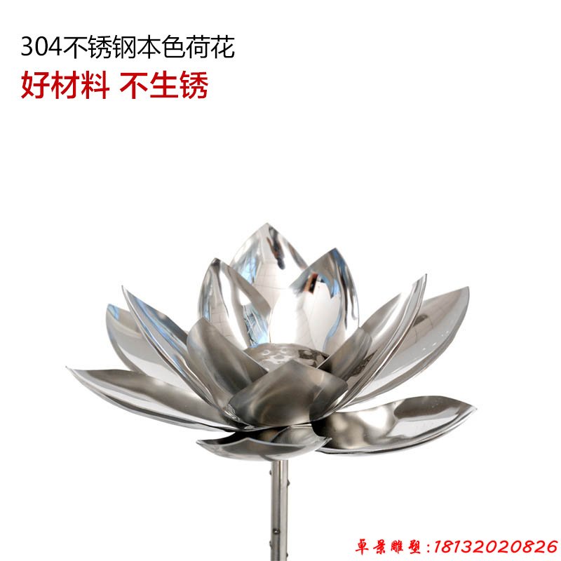 不銹鋼荷花雕塑 (2)