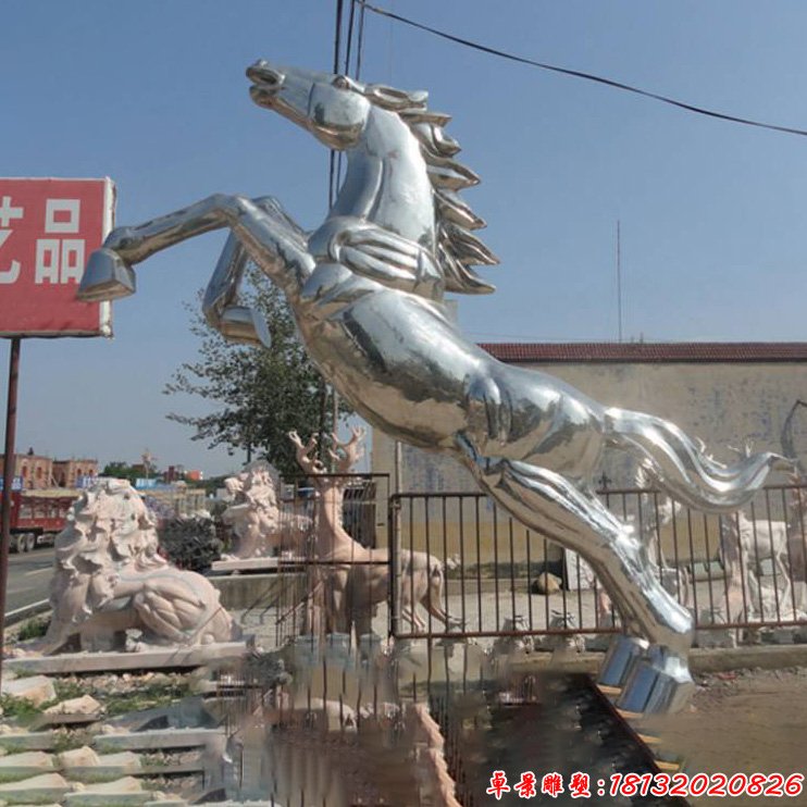 鏡面不銹鋼奔馬雕塑