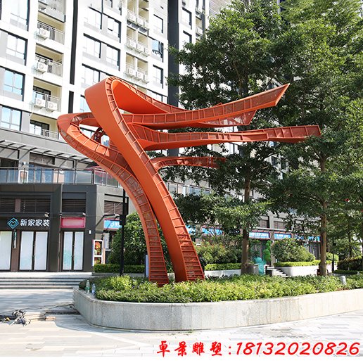 商場門口抽象不銹鋼雕塑