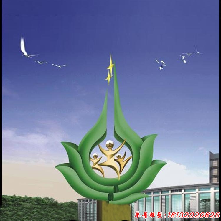 企業(yè)不銹鋼抽象孕育人物之星雕塑