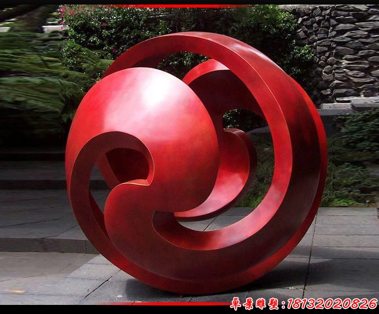 小區(qū)不銹鋼抽象圓形雕塑