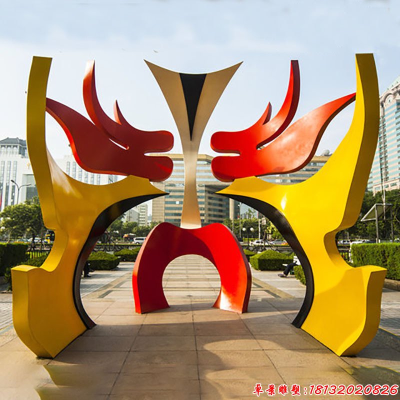公園不銹鋼抽象臉譜雕塑