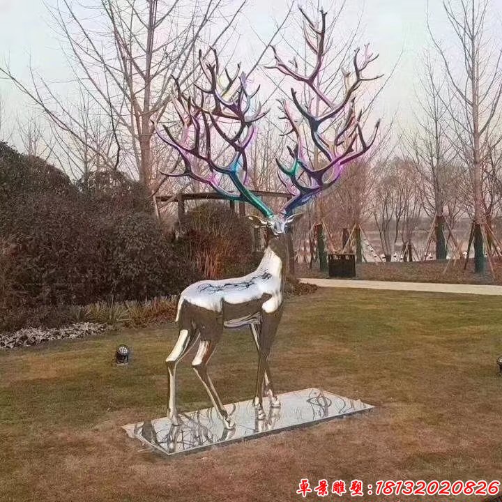 公園不銹鋼樹枝鹿雕塑