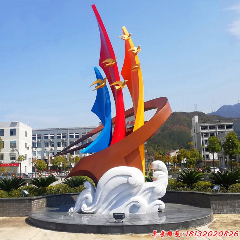 企業(yè)不銹鋼輝煌發(fā)展雕塑