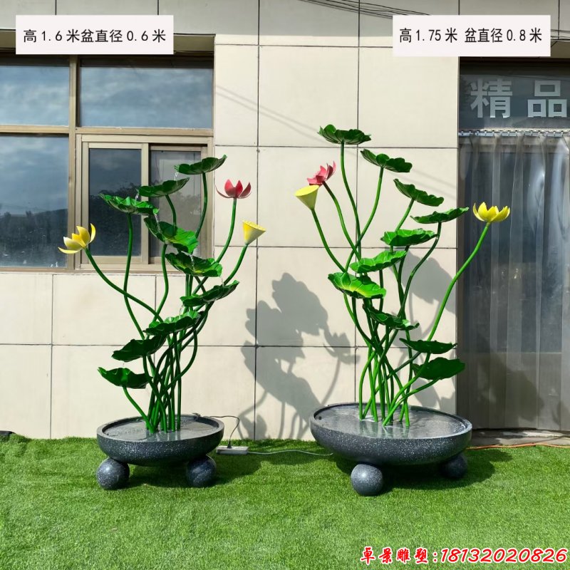 小區(qū)門口不銹鋼荷花雕塑