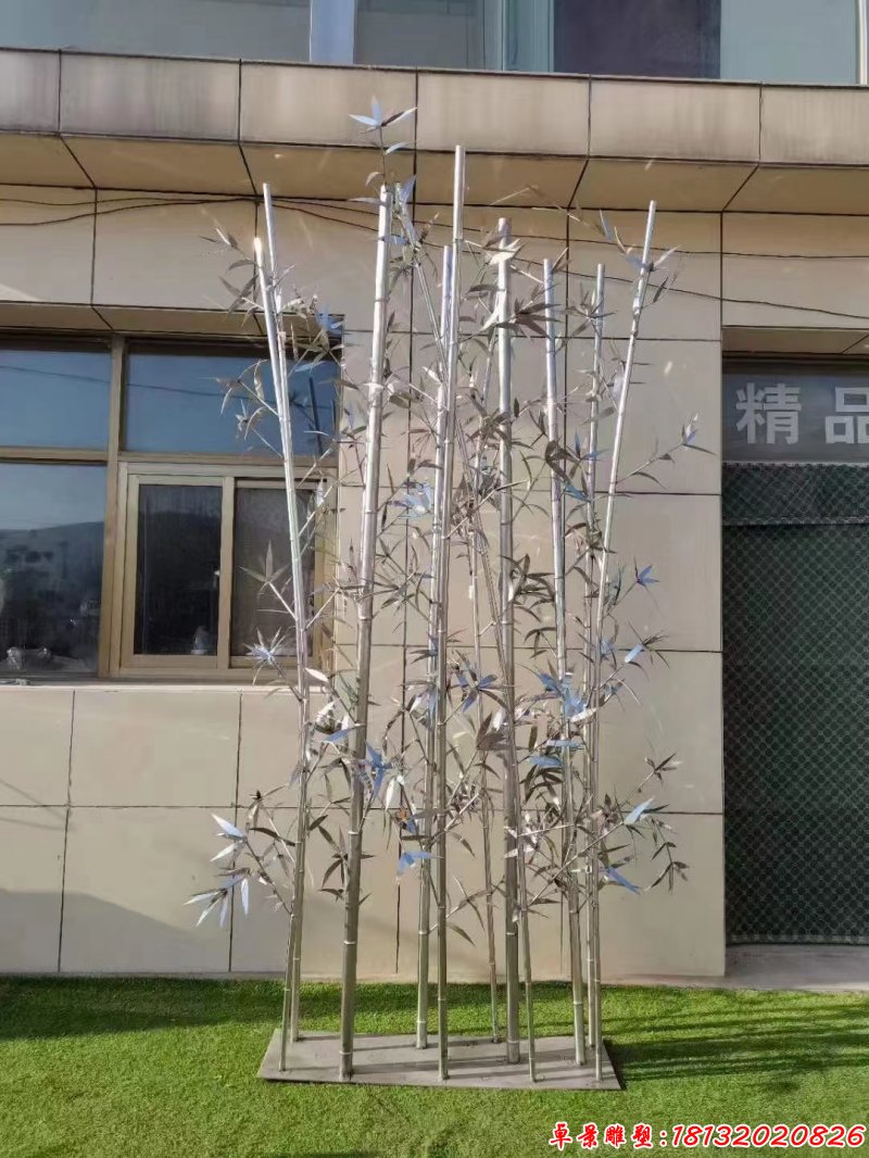 園林不銹鋼鏡面竹子雕塑（1）
