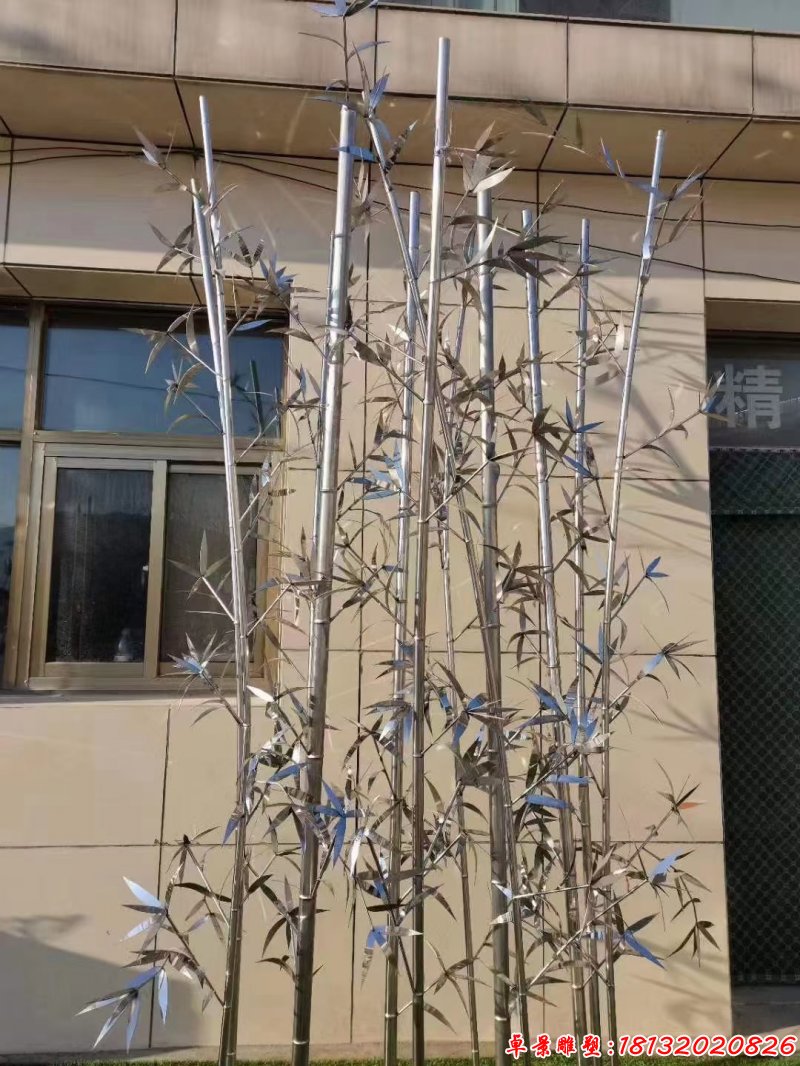 園林不銹鋼鏡面竹子雕塑（3）