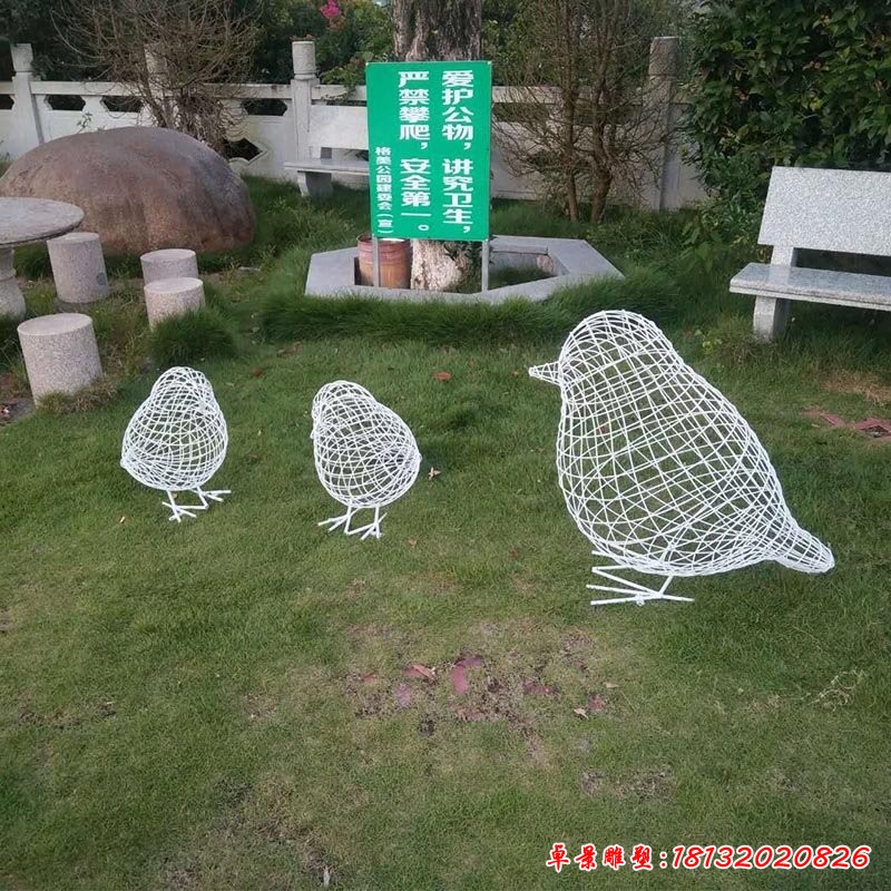 鏤空小鳥(niǎo)不銹鋼雕塑 (2)