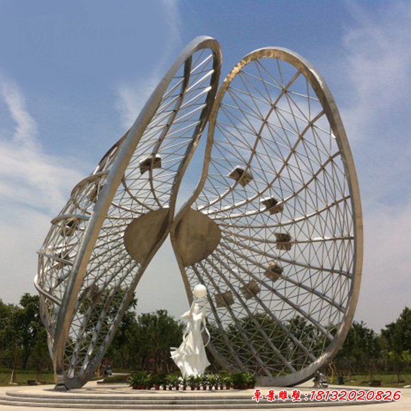 戶外大型不銹鋼幾何雕塑園林廣場蝴蝶景觀擺件花園商業(yè)街美陳裝飾68668