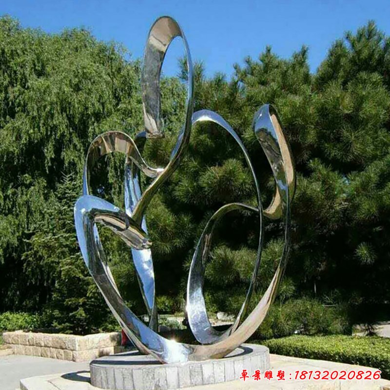 不銹鋼抽象 公園景觀雕塑 (2)