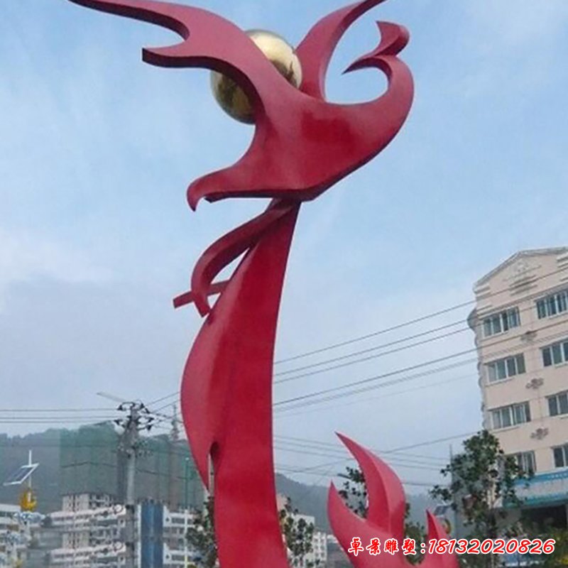 不銹鋼飛翔旗幟   校園景觀雕塑