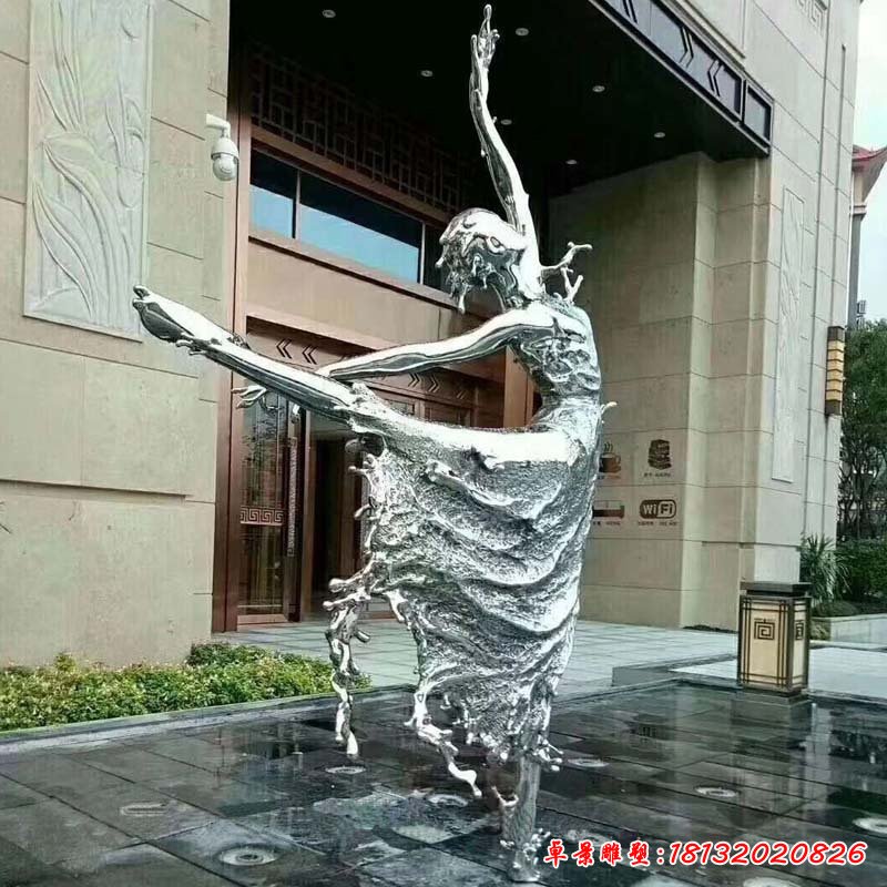 不銹鋼抽象跳舞女孩雕塑 (1)