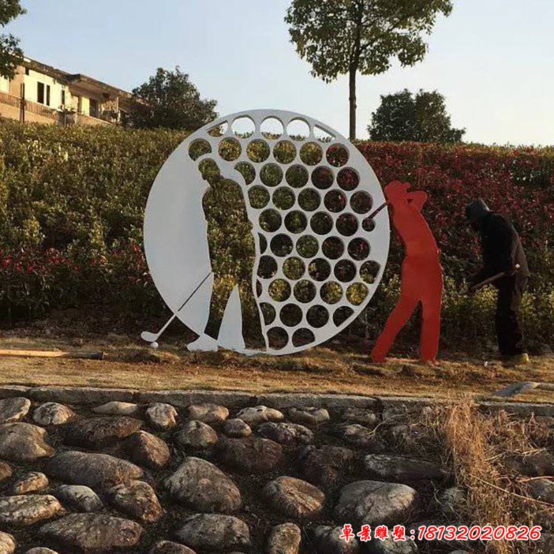 不銹鋼高爾夫球雕塑 (1)