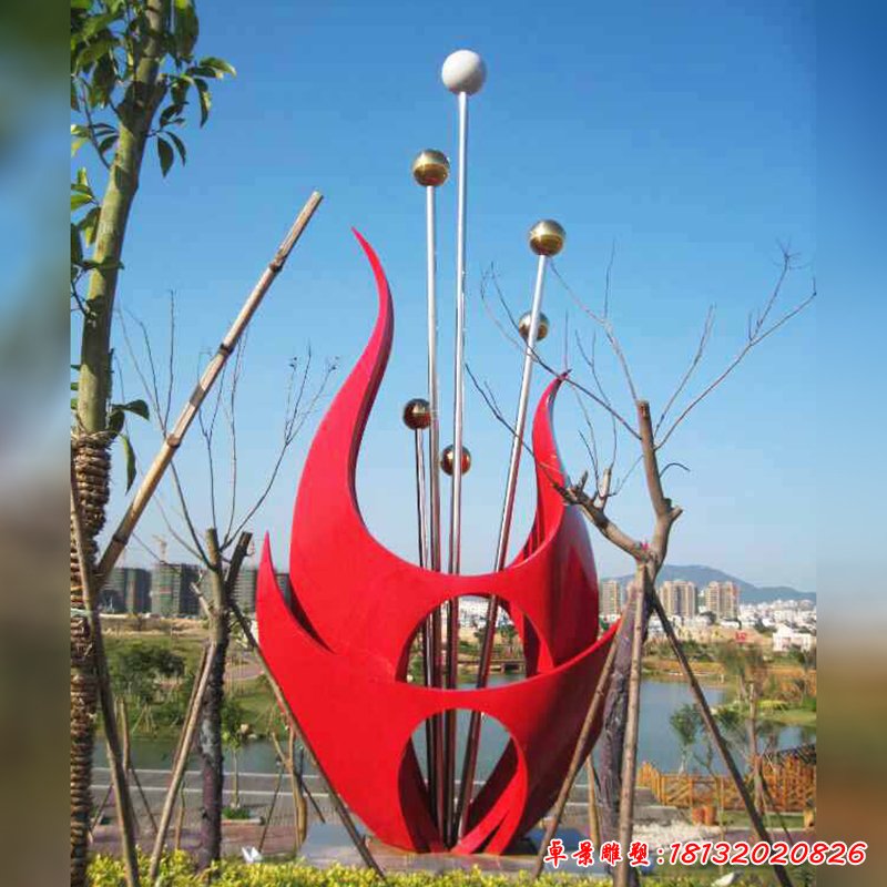火焰-不銹鋼火焰抽象雕塑，公園抽象雕塑