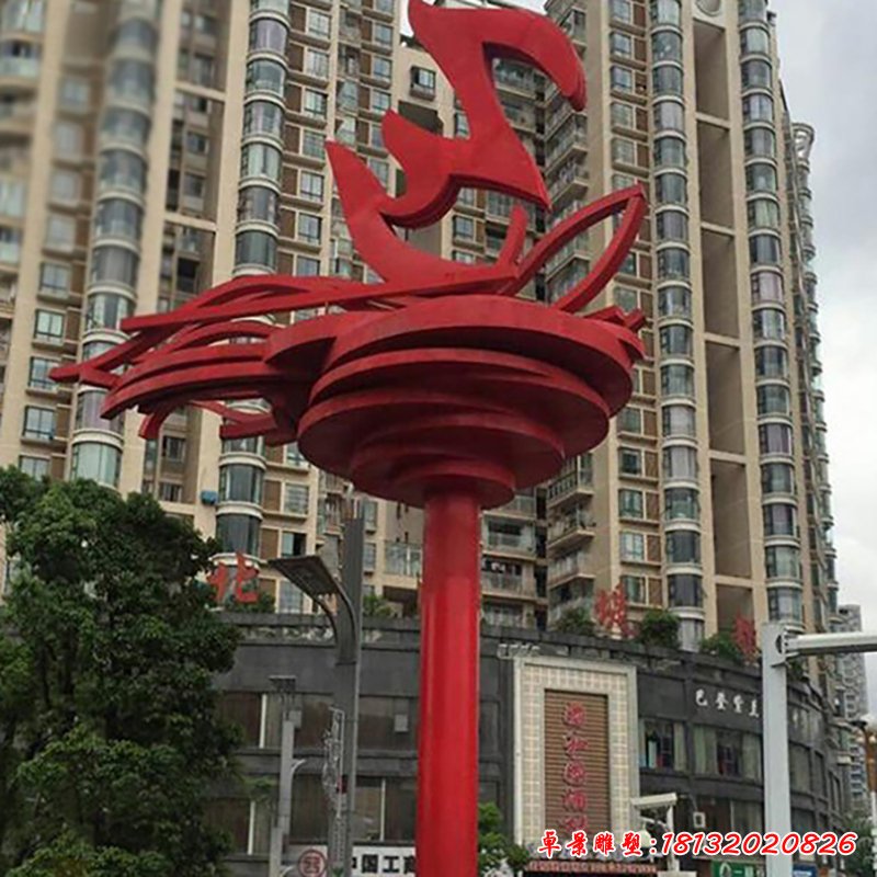 不銹鋼火焰 小區(qū)景觀雕塑 (1)