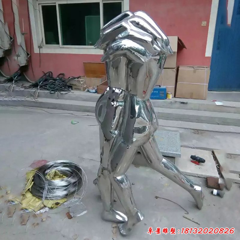 不銹鋼兩只手雕塑，不銹鋼抽象雕塑 (1)