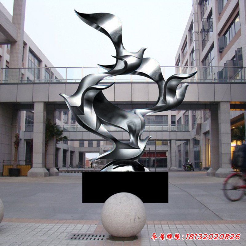不銹鋼飛翔雕塑，校園不銹鋼雕塑
