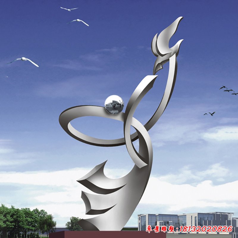 不銹鋼飛翔雕塑，廣場(chǎng)景觀雕塑