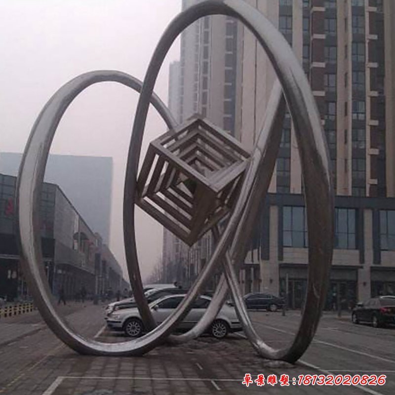 不銹鋼抽象方塊 廣場(chǎng)景觀雕塑