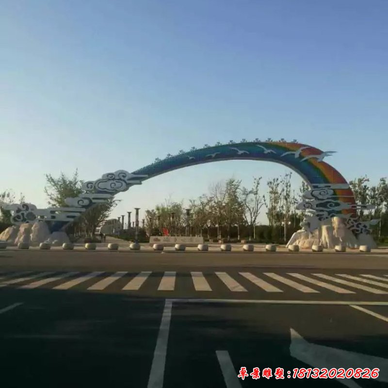 彩虹祥云雕塑，廣場(chǎng)不銹鋼雕塑 (2)