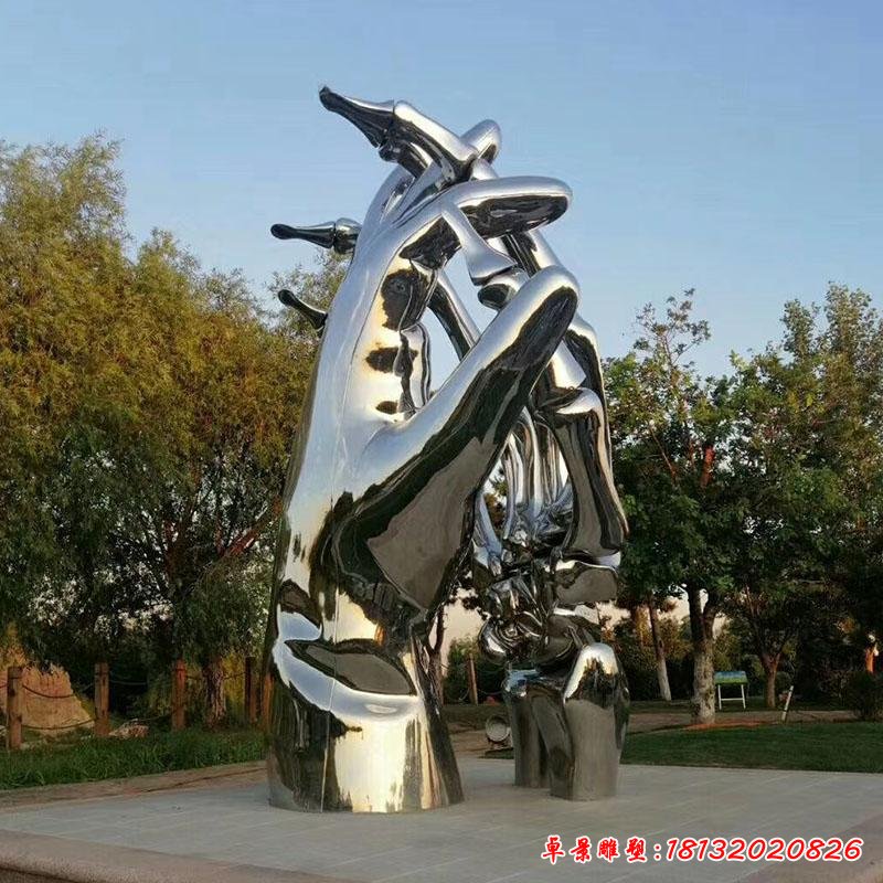 不銹鋼兩手交叉雕塑