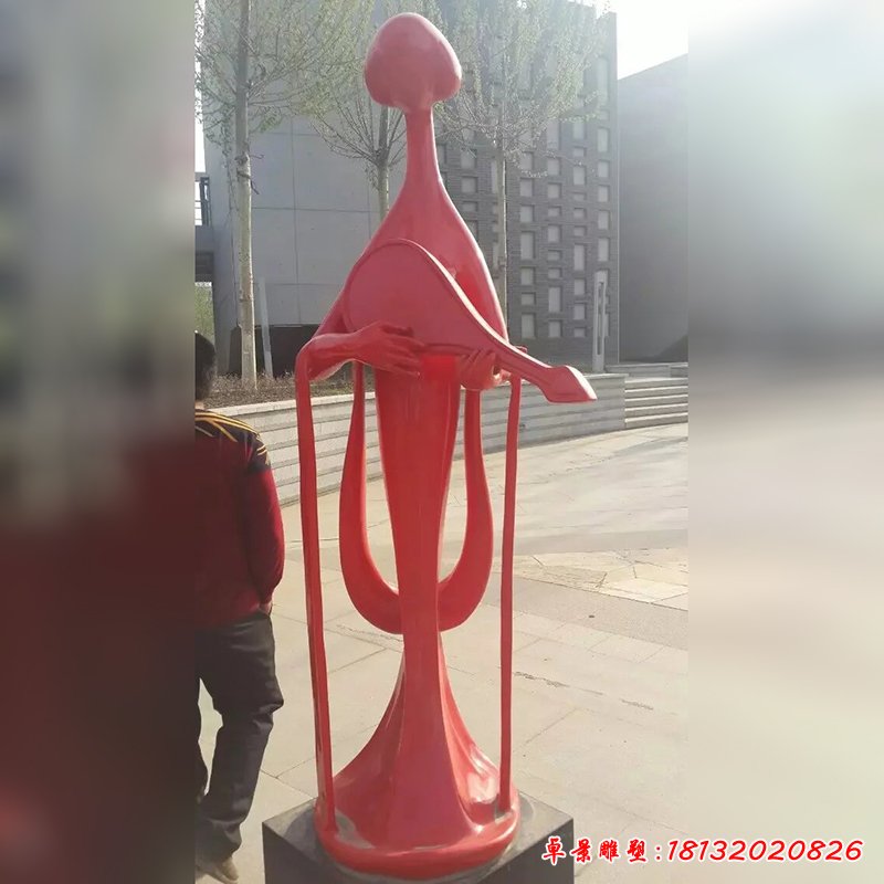 不銹鋼抽象人物雕塑，廣場不銹鋼雕塑 (3)