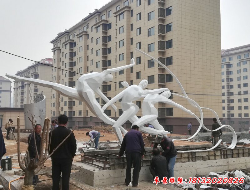 戶外廣場不銹鋼健美操雕塑 運(yùn)動雕塑 不銹鋼大型景觀雕塑抽象運(yùn)動人物11260 (3)