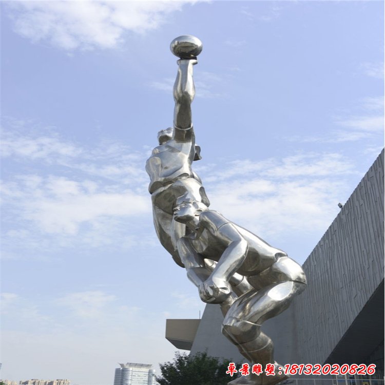 不銹鋼灌籃人物景觀雕塑